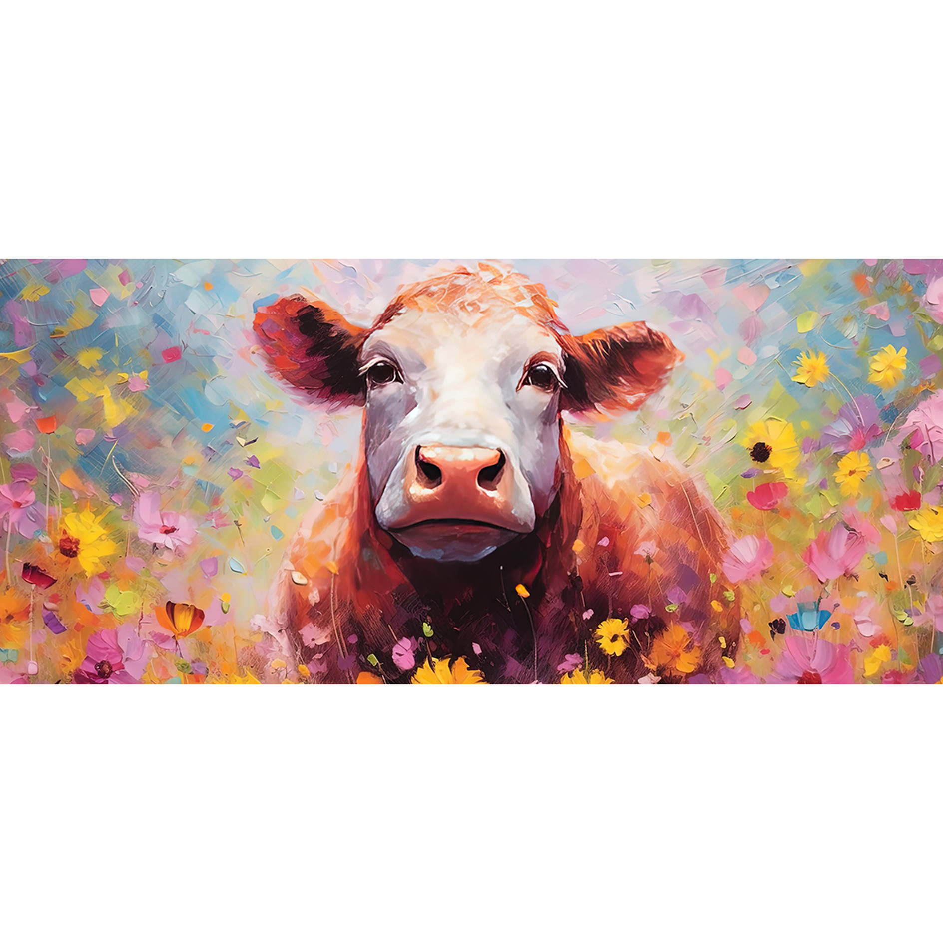 Keilrahmenbild BUNTE KUH - 200x90 cm