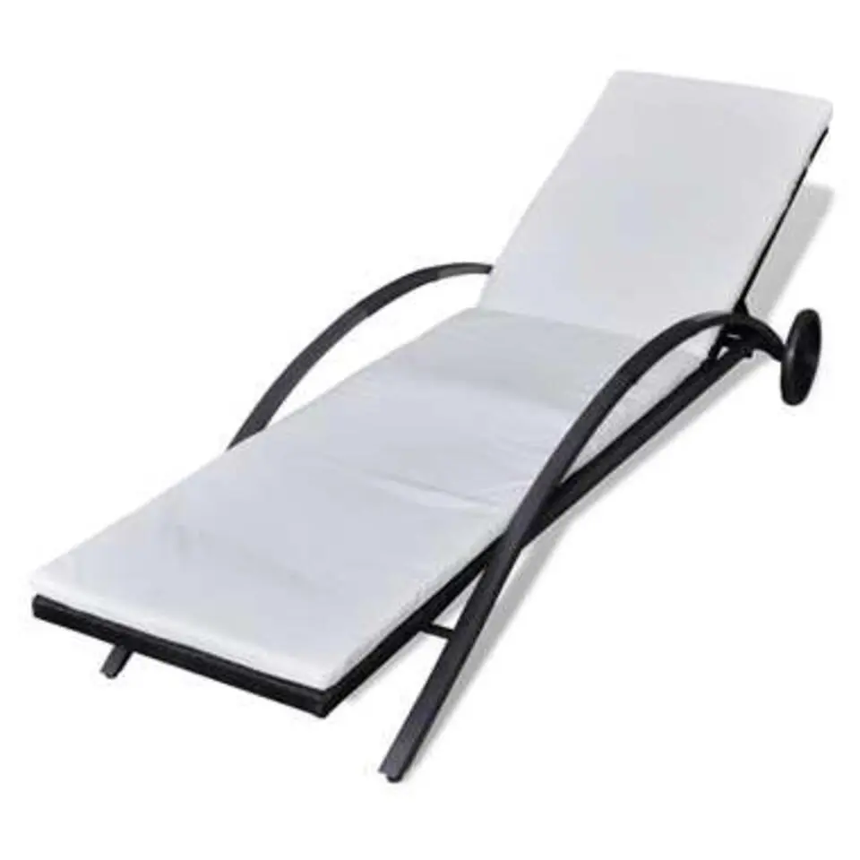 vidaXL - Ligbed - Zwart - Poly rattan