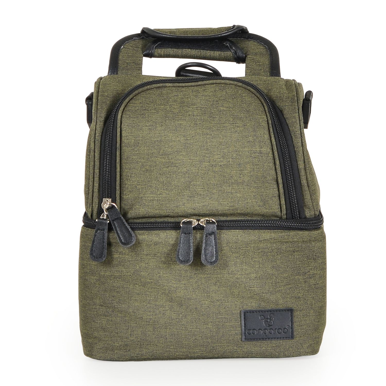 Cangaroo Thermobox Auora Lunchbox Thermotasche 2 isolierte Fächer Reißverschluss grün