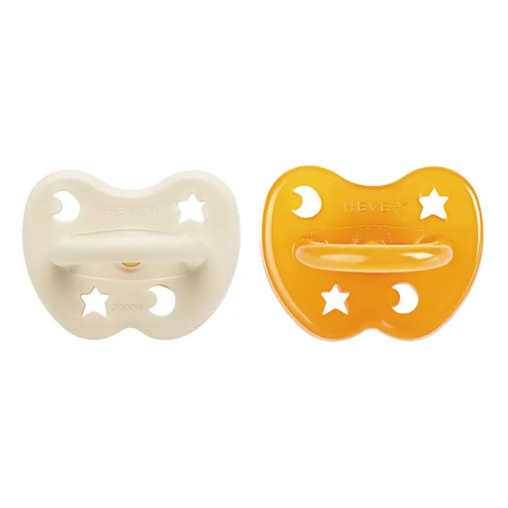 Hevea Tétines rondes en caoutchouc naturel - Lot de 2