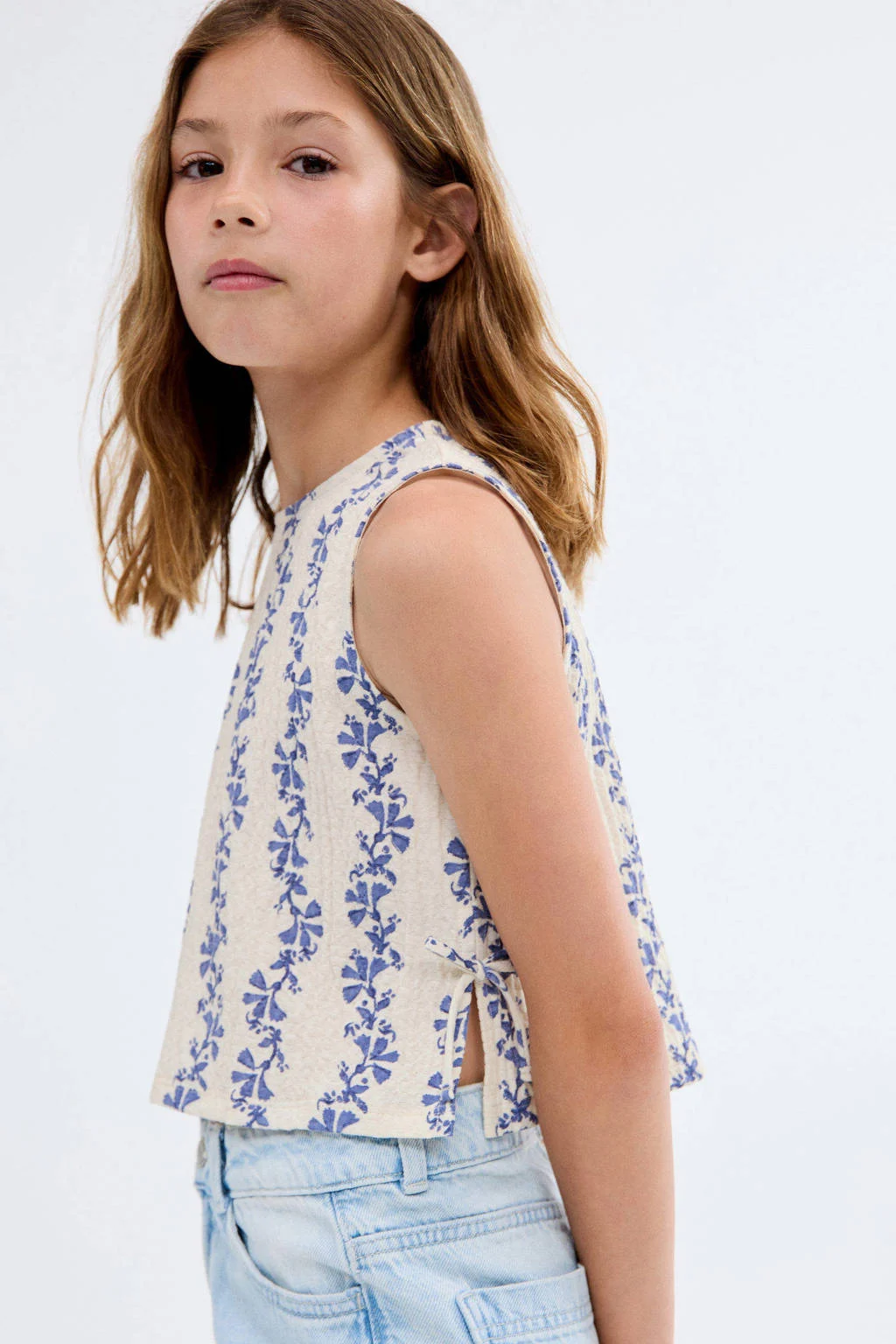 Mango Kids mouwloze top blauw