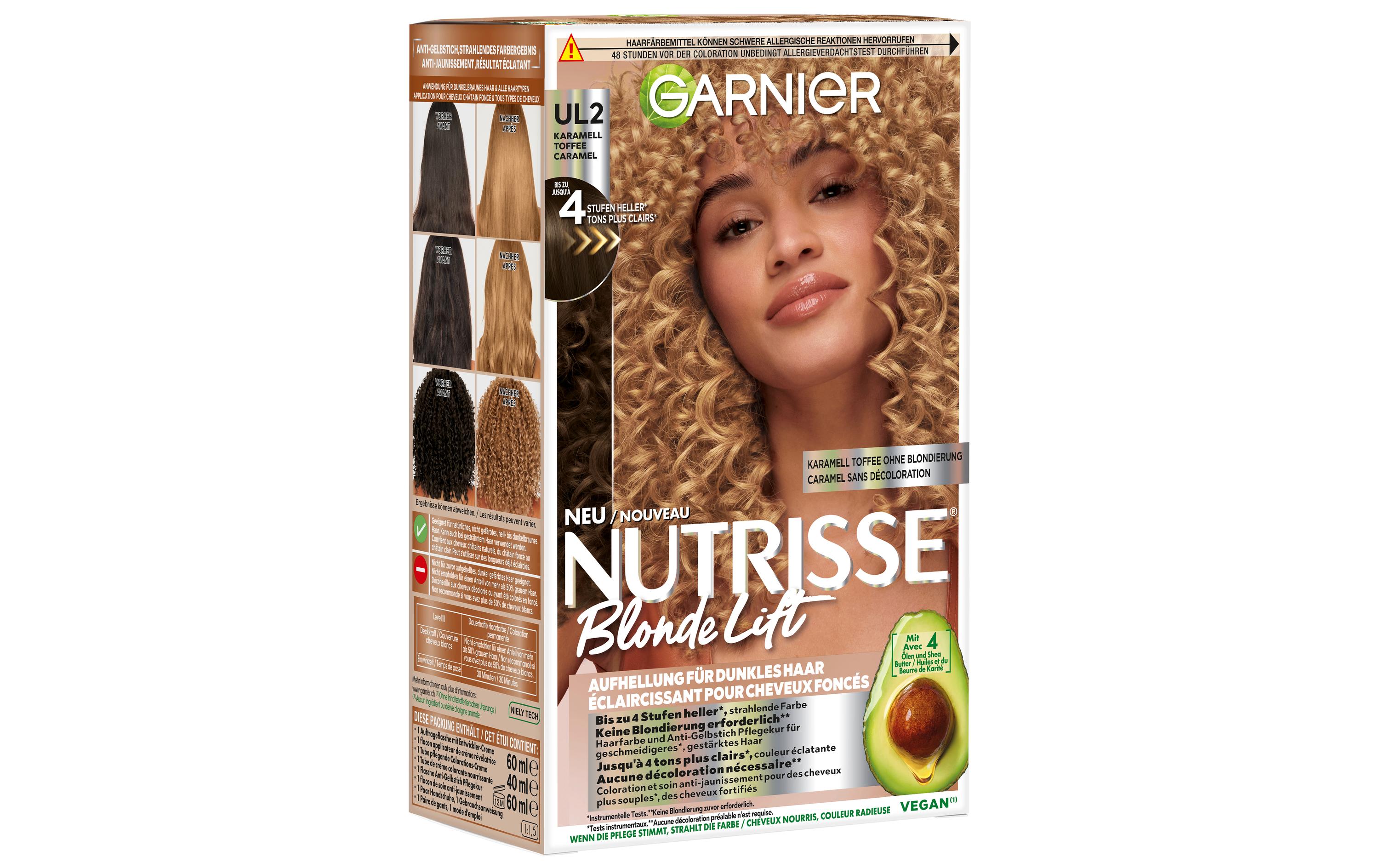 Haarcoloration Blonde Lift CaramelAufhellung in Karamell Toffee hellt dunkles Haar ohne vorherige Blondierung um bis zu vier Stufen auf