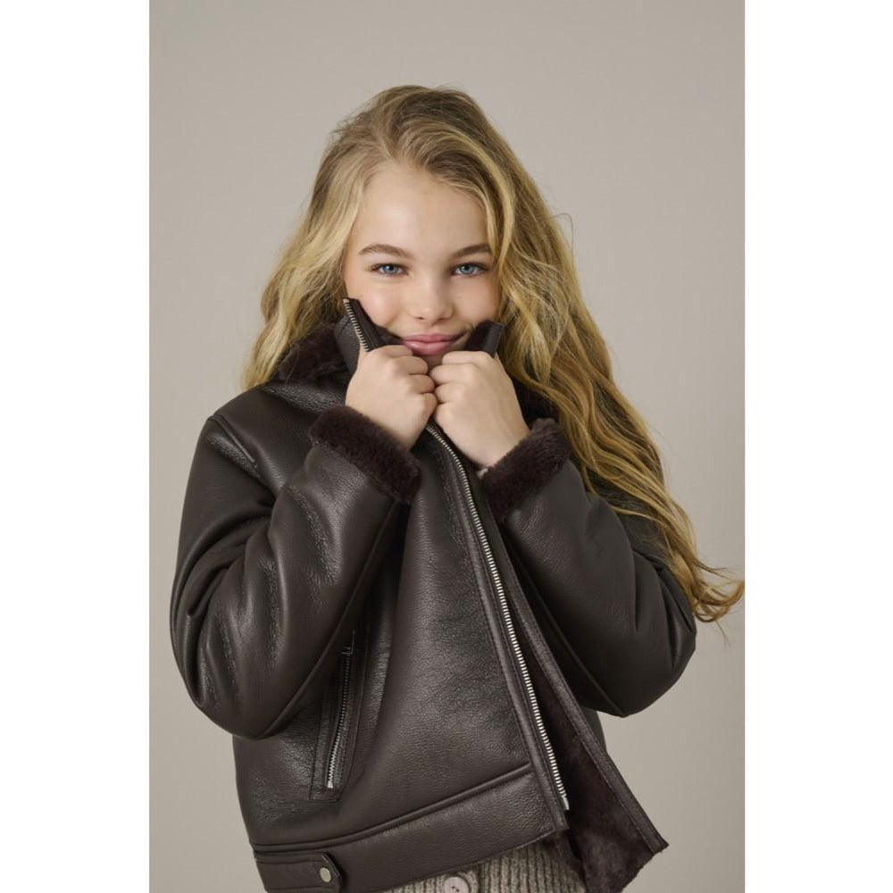 Køb kids ONLY Black Coffee Kogstarry Bonded Teddy Jakke Otw