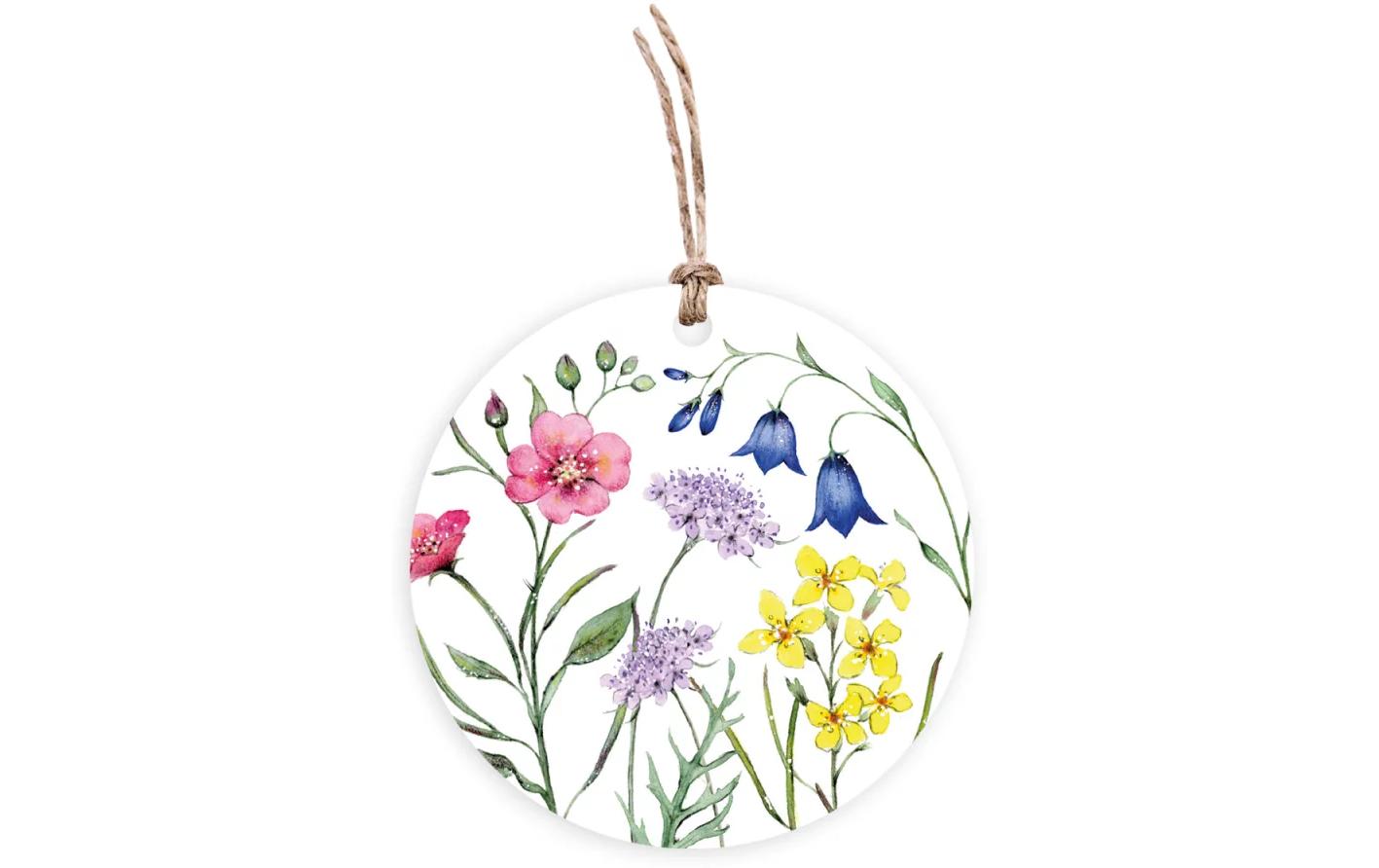 Geschenkanhänger Wildblumen Rund, Ø 7.8 cmVerzierung für Geschenke