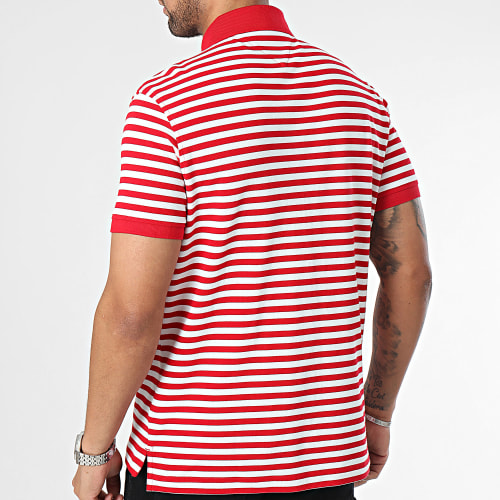 Polo Manches Courtes A Rayures Regular 1985 7770 Rouge Blanc