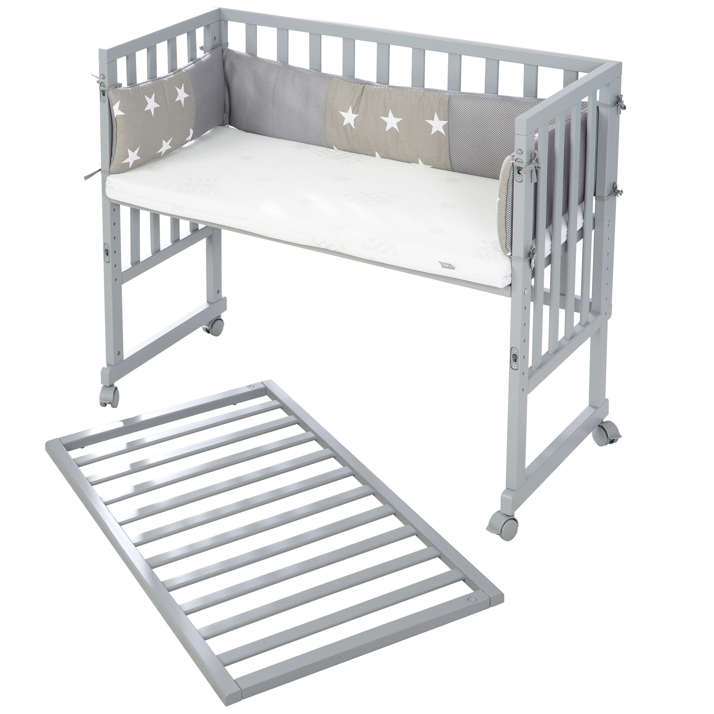 roba Stuben- & Beistellbett 3in1 mit Barriere  Little Stars safe asleep®