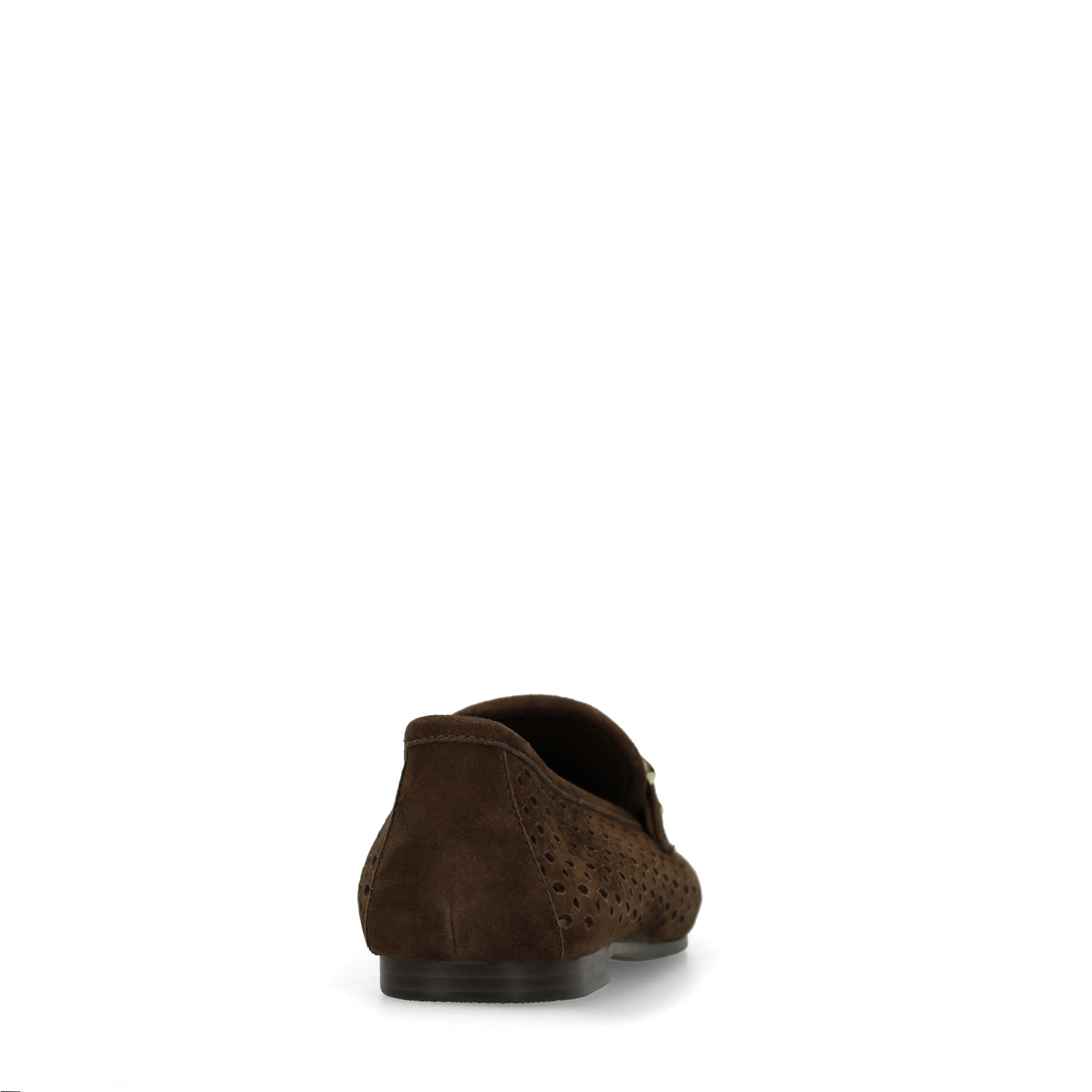 Bruine leren loafers met gouden chain