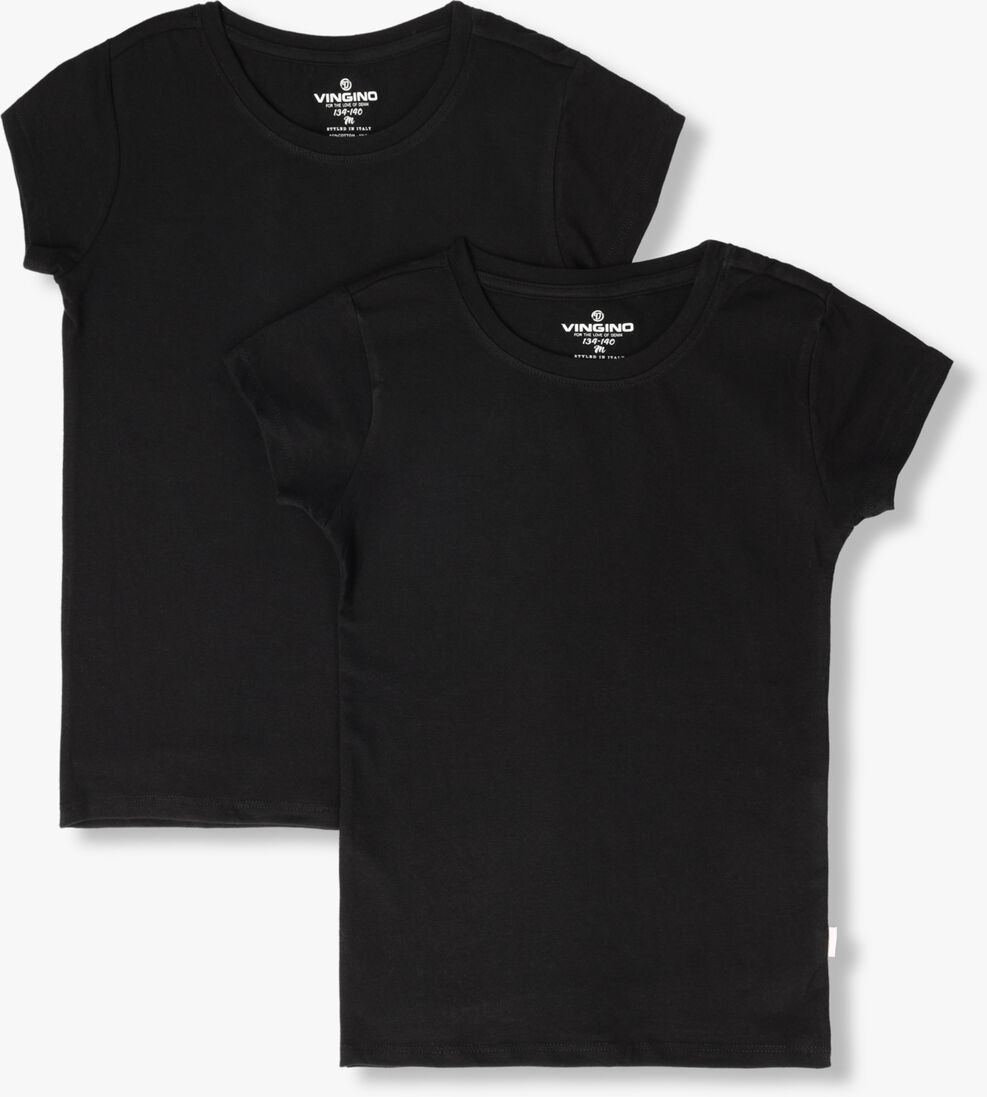 VINGINO zwarte vingino t-shirt girls t-shirt (2-pack)