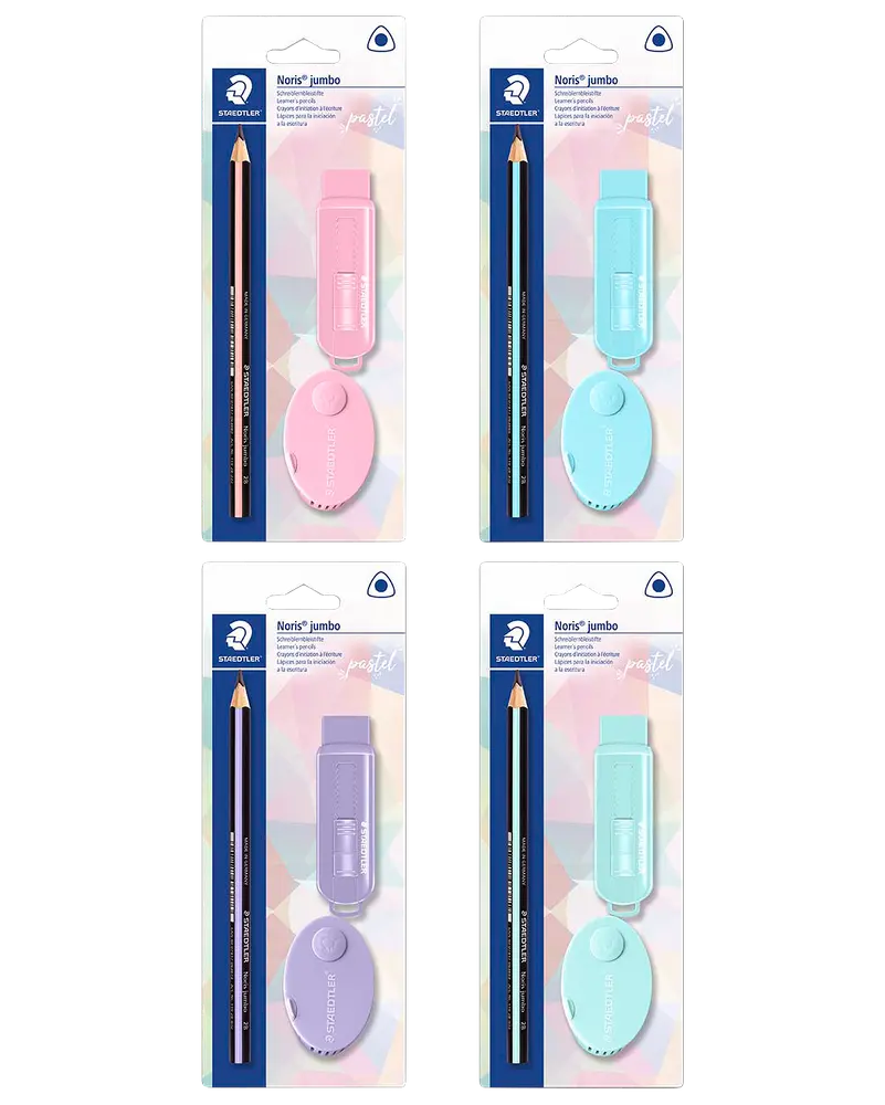 Staedtler Blyant jumbo pastel viskelæder/spidser