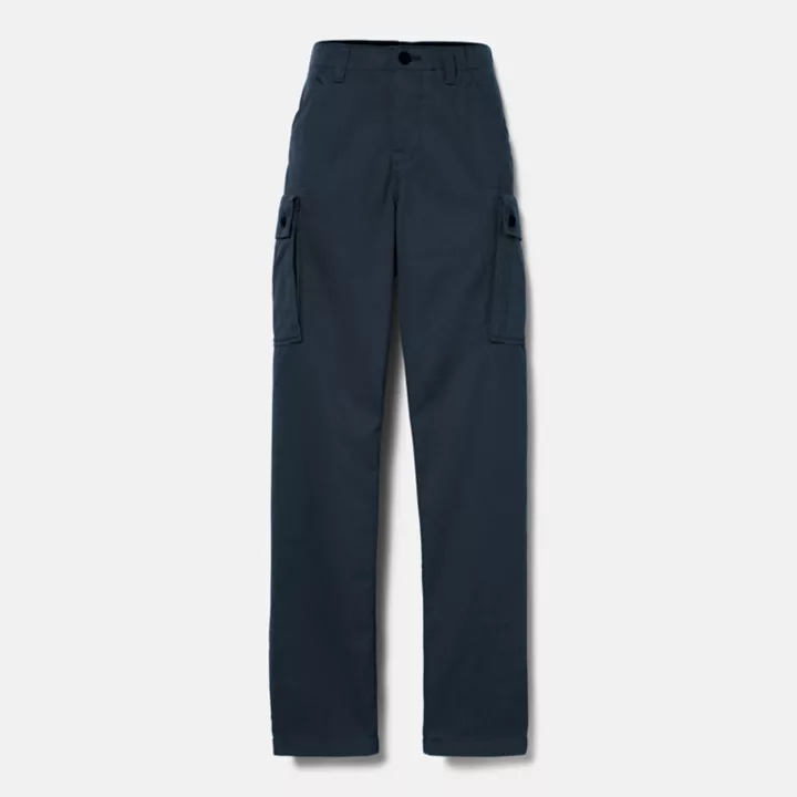 Pantalon cargo en sergé pour homme en bleu marine