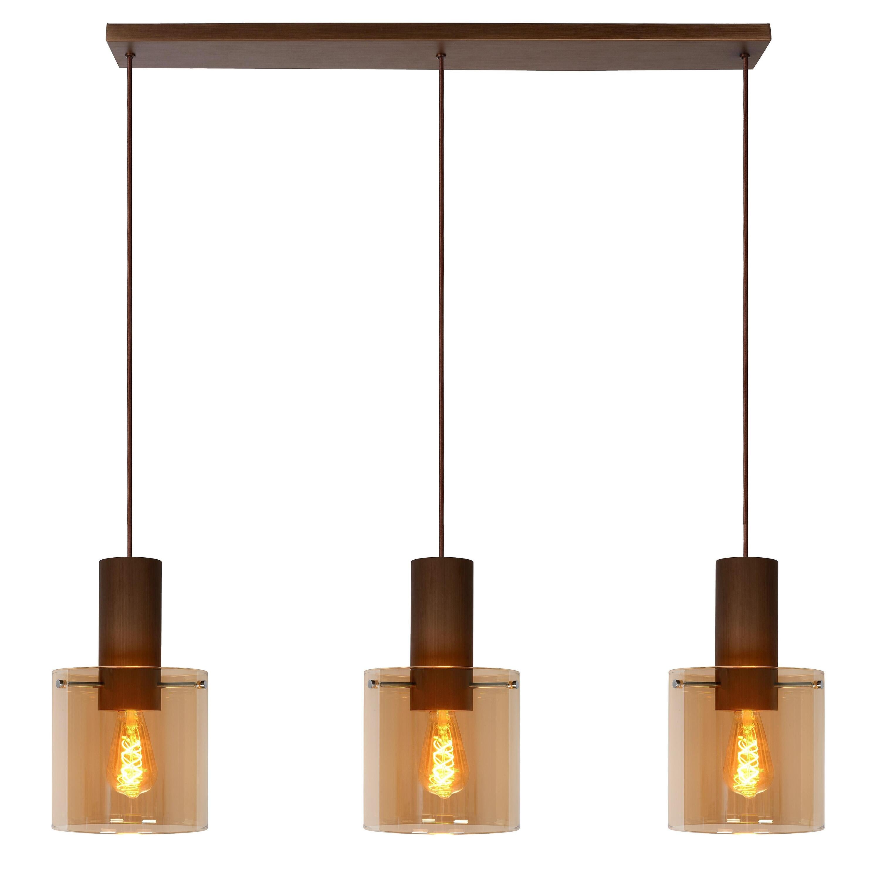 Toledo 3 cluster hanglamp Ã20 lineair amber