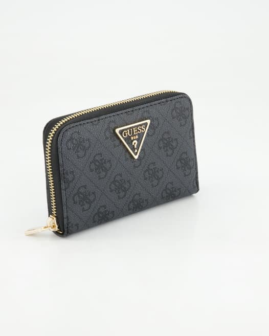 Guess Laurel SLG Medium Zip Around Portemonnaie in Grau