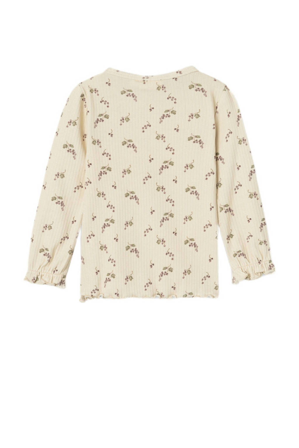 LIL' ATELIER longsleeve NMFGIO met paisleyprint en ruches ecru