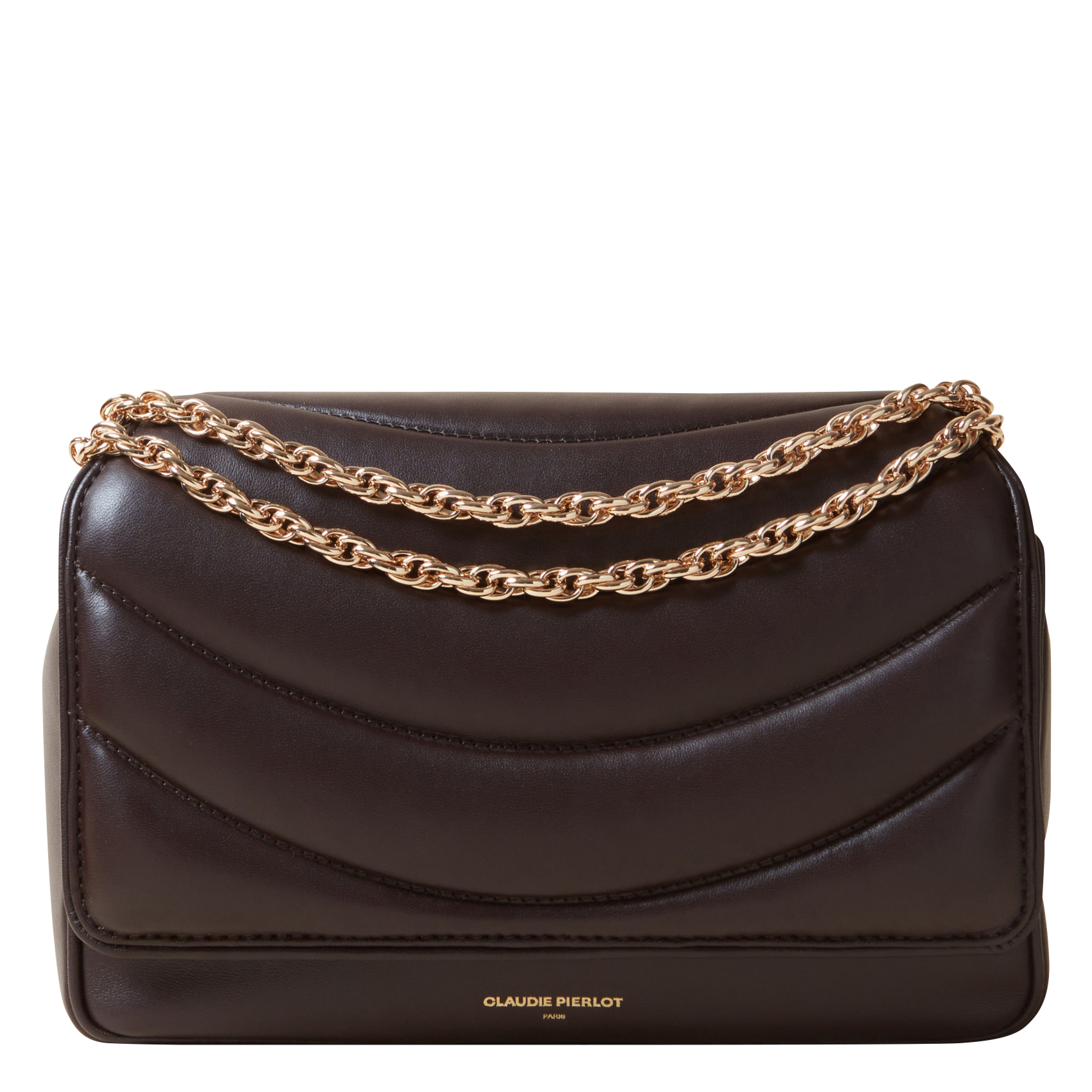 Sac bandoulière en cuir matelassé| Marron