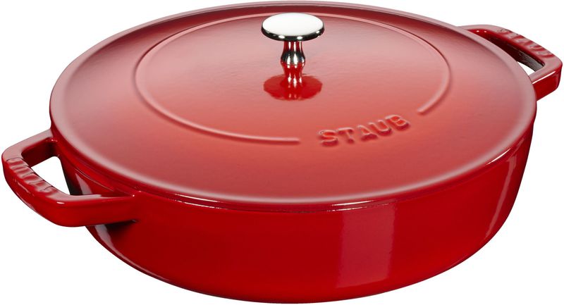 Staub Rooster Chistera Drop, Pan + steelpan, Rood