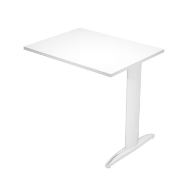 Retour direct pour Bureau Trend pieds métal - L80 - plateau blanc - pieds effet chromé