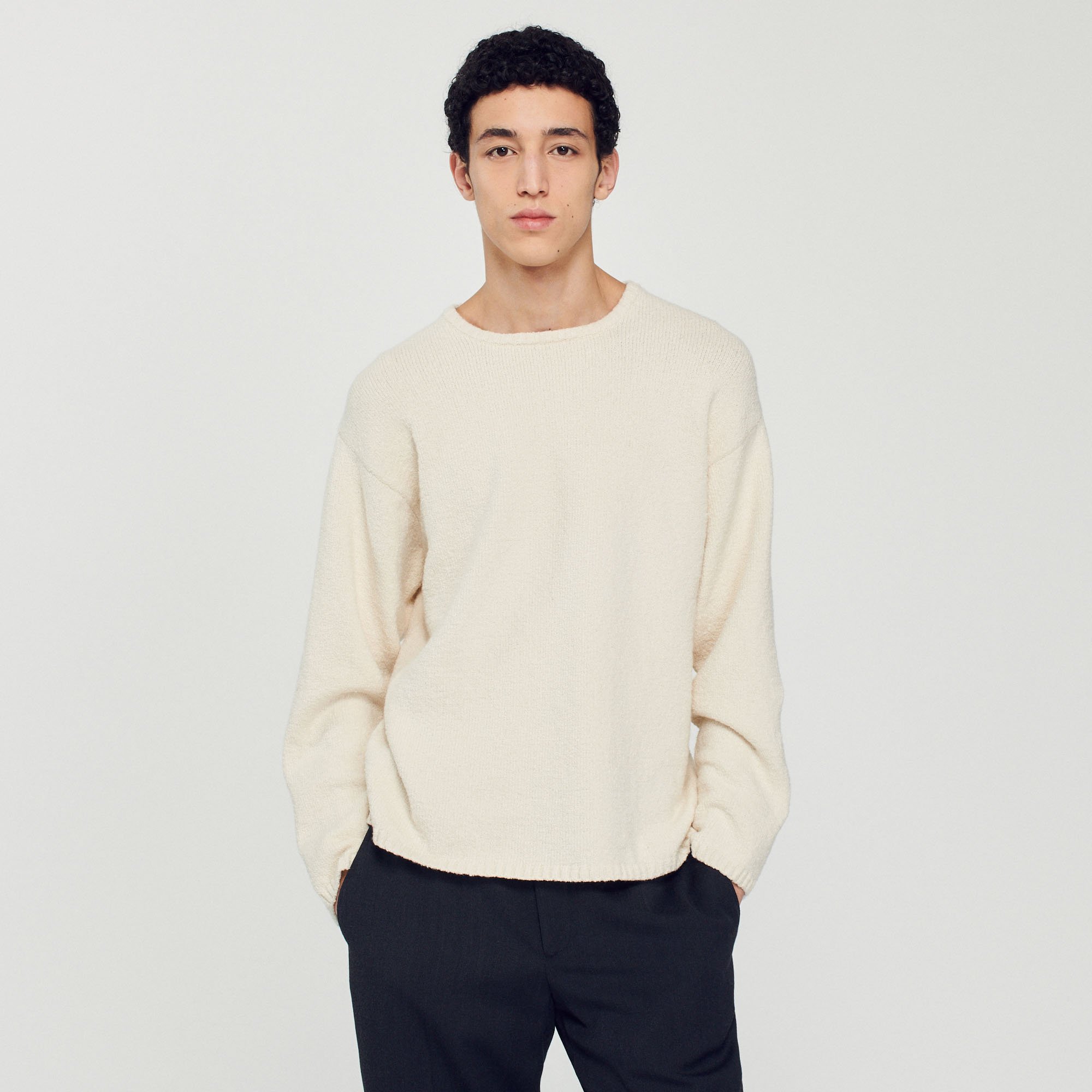 Pull en maille bouclee