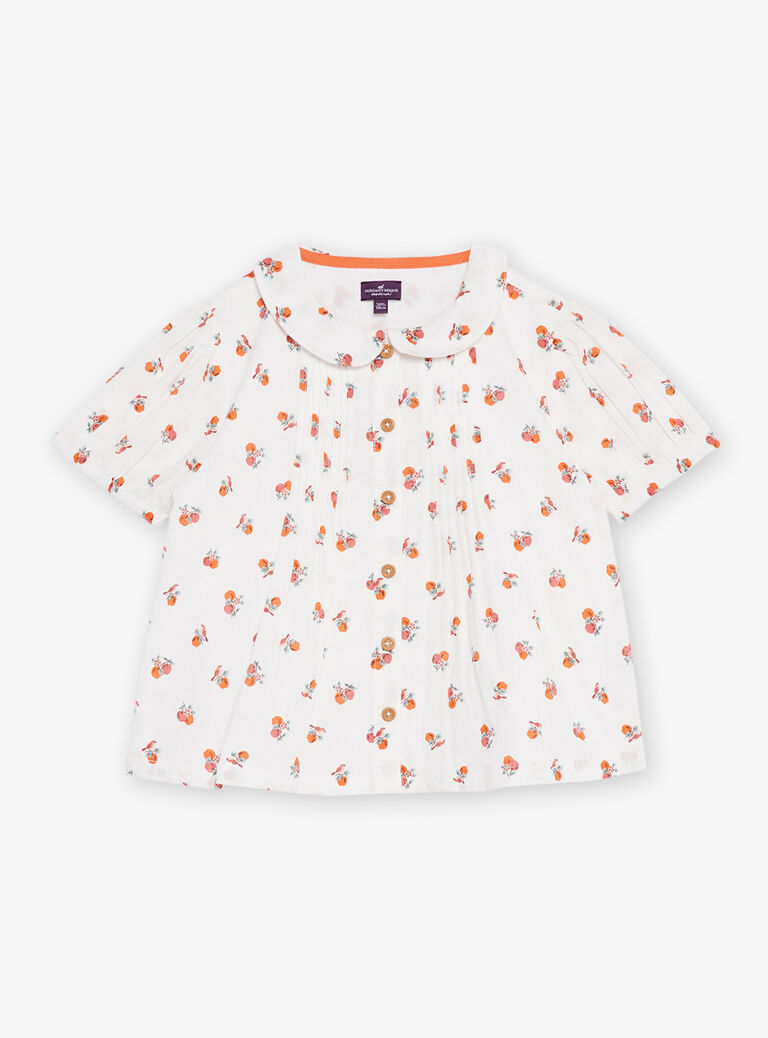 Blouse écrue à imprimé fruits