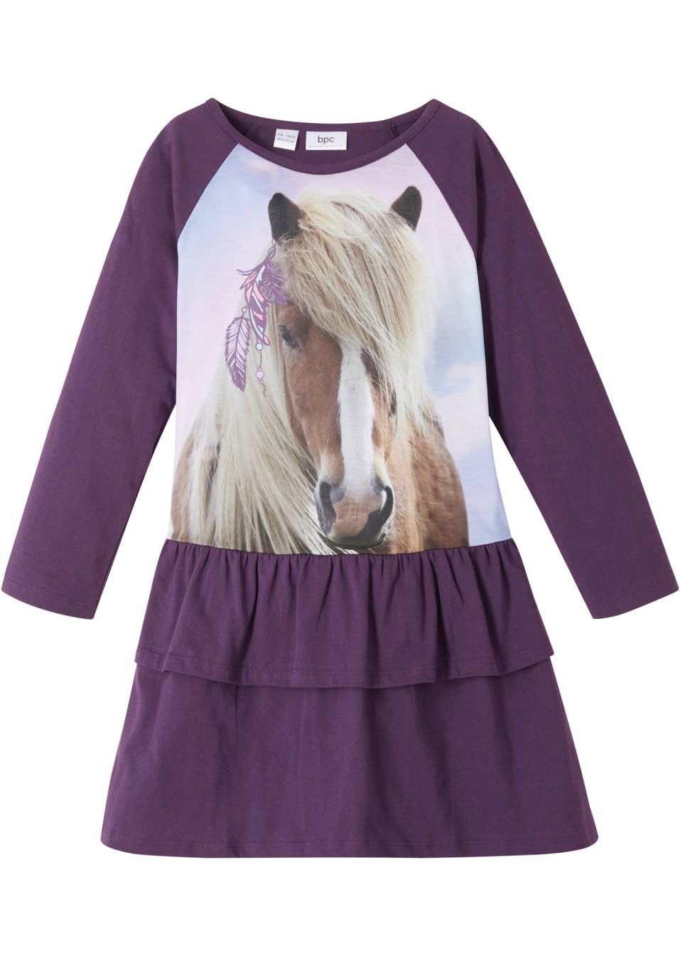 Robe en jersey fille avec coton et volants