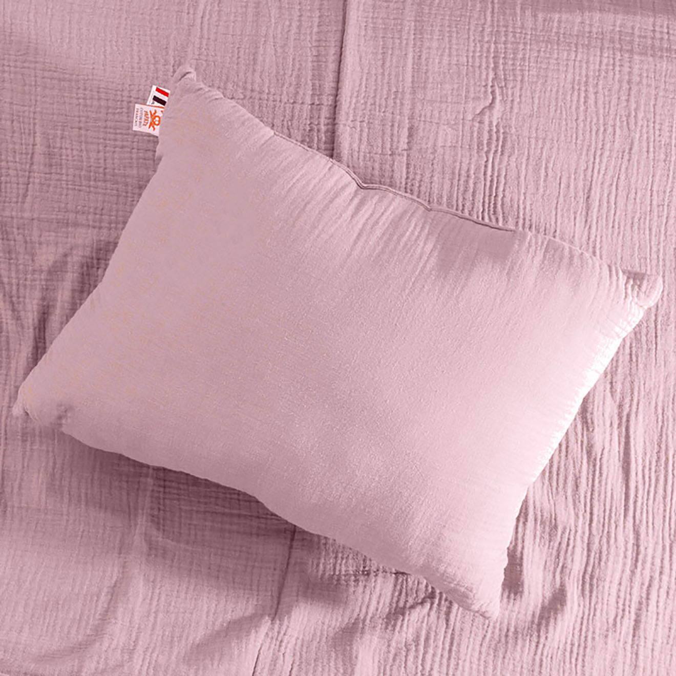 Papate Coussin Rectangle en Coton Bio rose - 30x40 cm