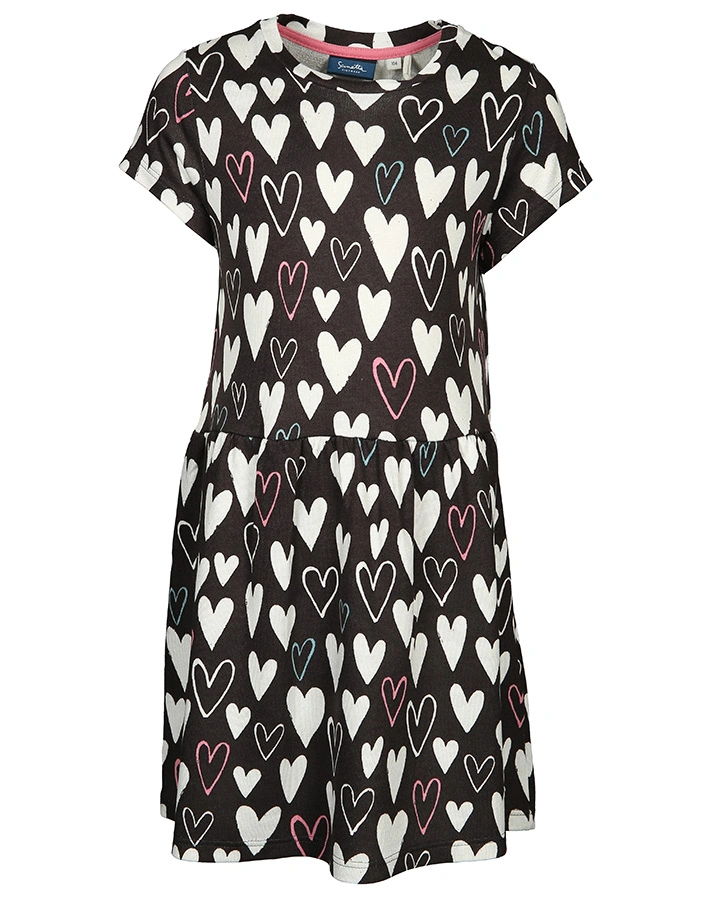 Kleid SWEET HEART in anthrazit/weiß