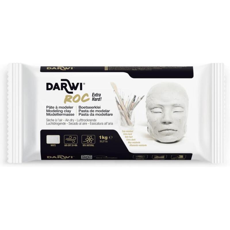 DARWI Pain de 1 kg de pâte auto-durcissante ROC - Blanc