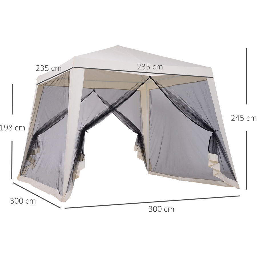 Outsunny Pavillon mit Moskitonetz beige
