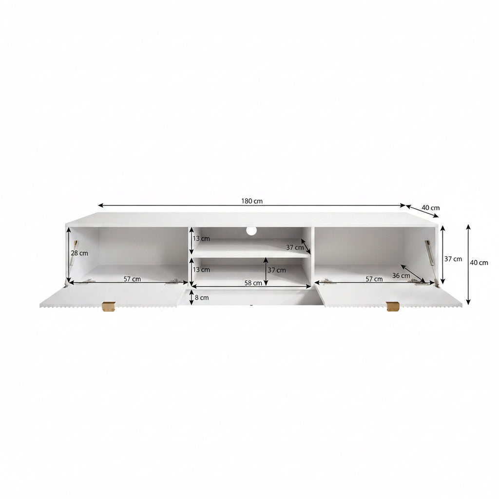 Tavares - TV-Meubel - Zwart - 180 cm