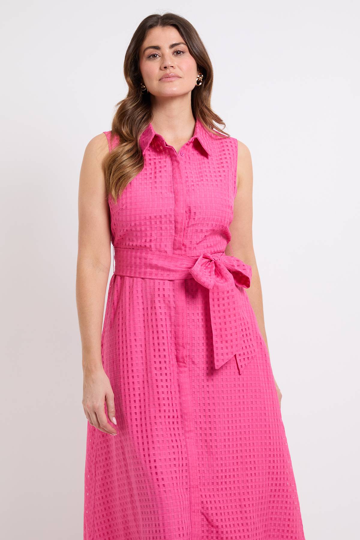 Wallis Robe Chemise Sans Manches En Organza À Carreaux