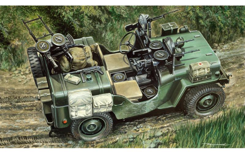 Bausatz Commando Car Jeep 1:35Kunststoff Modellbausatz
