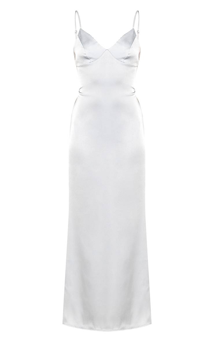 Bleu Robe Nuisette Satinée Dusty