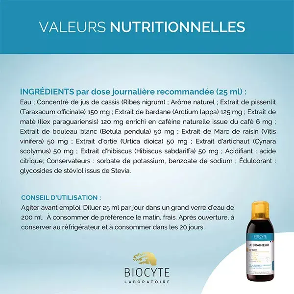 Bebida detox, emagrecedora e drenante Biocyte 500ml