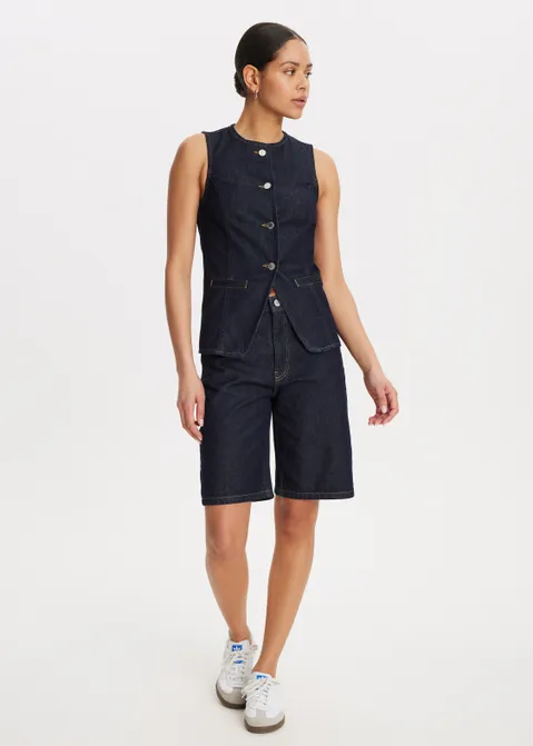 Denim gilet blauw (INDIGO)