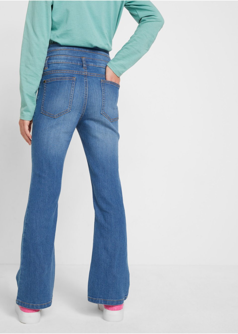 Jean taille haute fille, flared