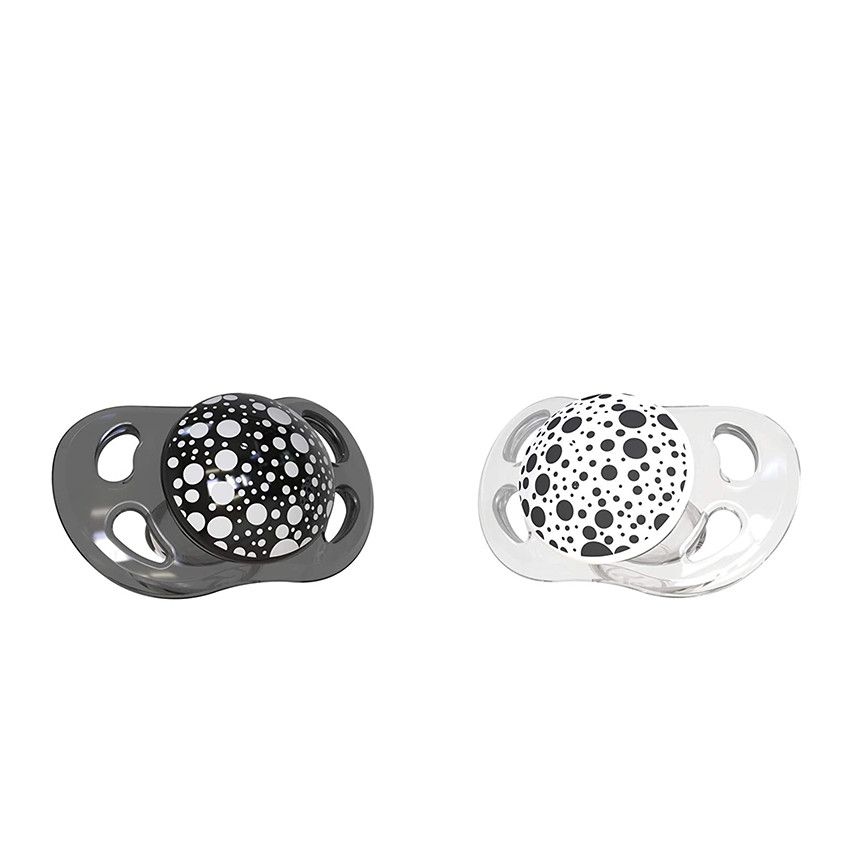 Set de sucettes en silicone 6+ mois - Gris/Blanc - Ecru