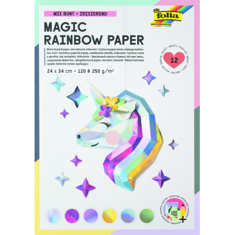 Irisierender Papier Mix, Regenbogen