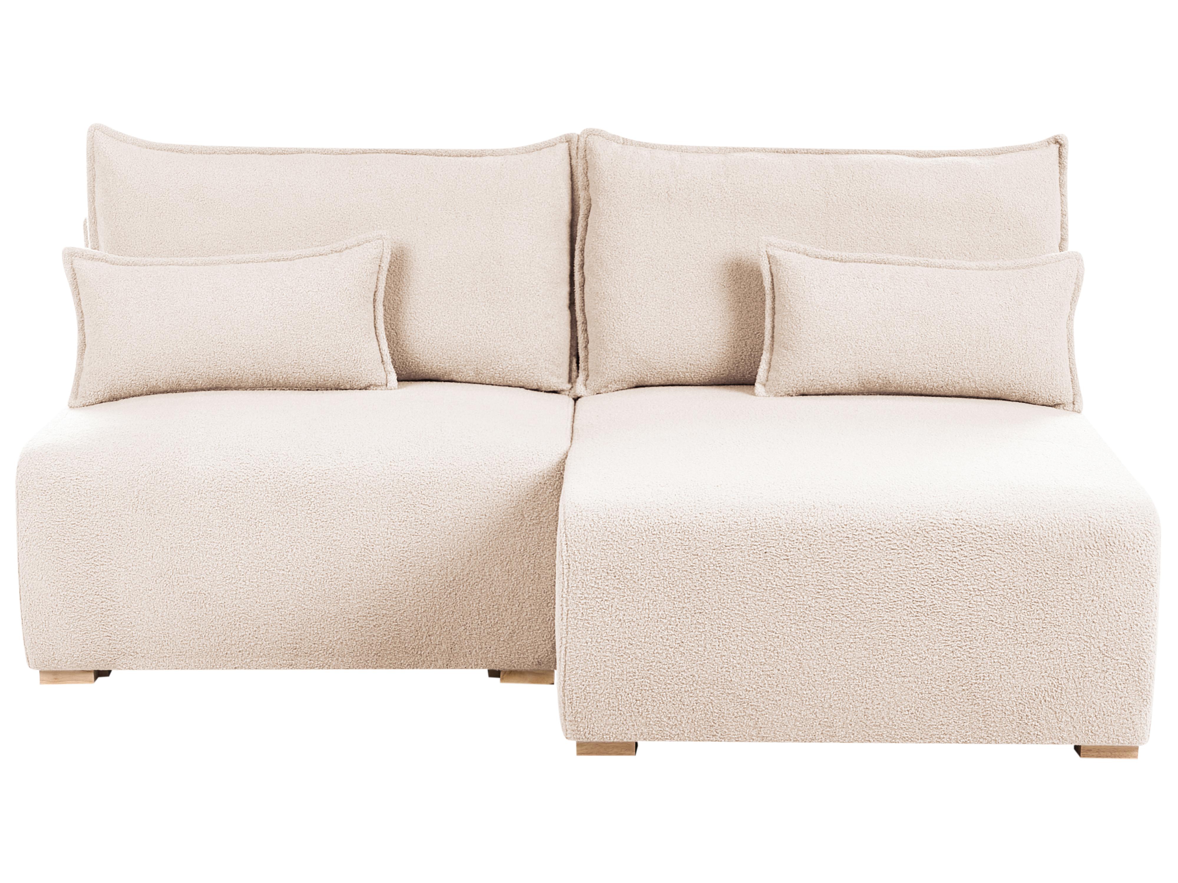 Modulaire hoekbank NERBO Bouclé Beige linkszijdig