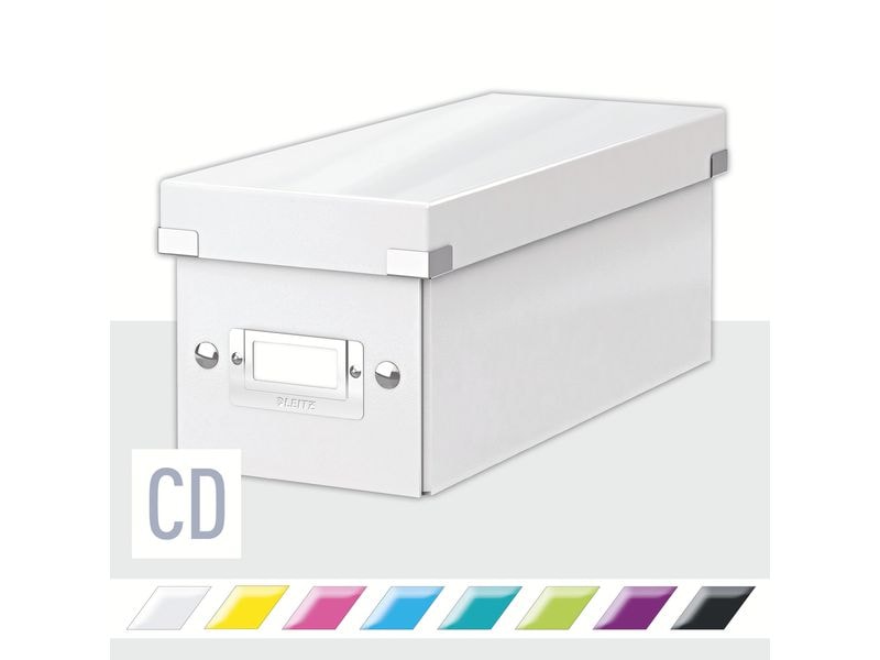 Leitz Aufbewahrungsbox 30 CD-Hüllen, Weiss Zusammenfaltbare Aufbewahrungslösung für CDs, weiss
