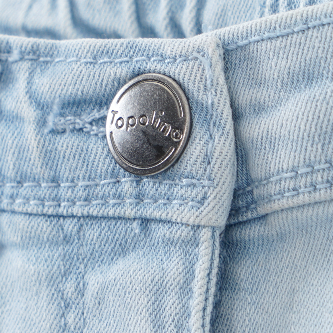 Topolino Mädchen Jeansshorts mit Blümchen-Stickerei hellblau