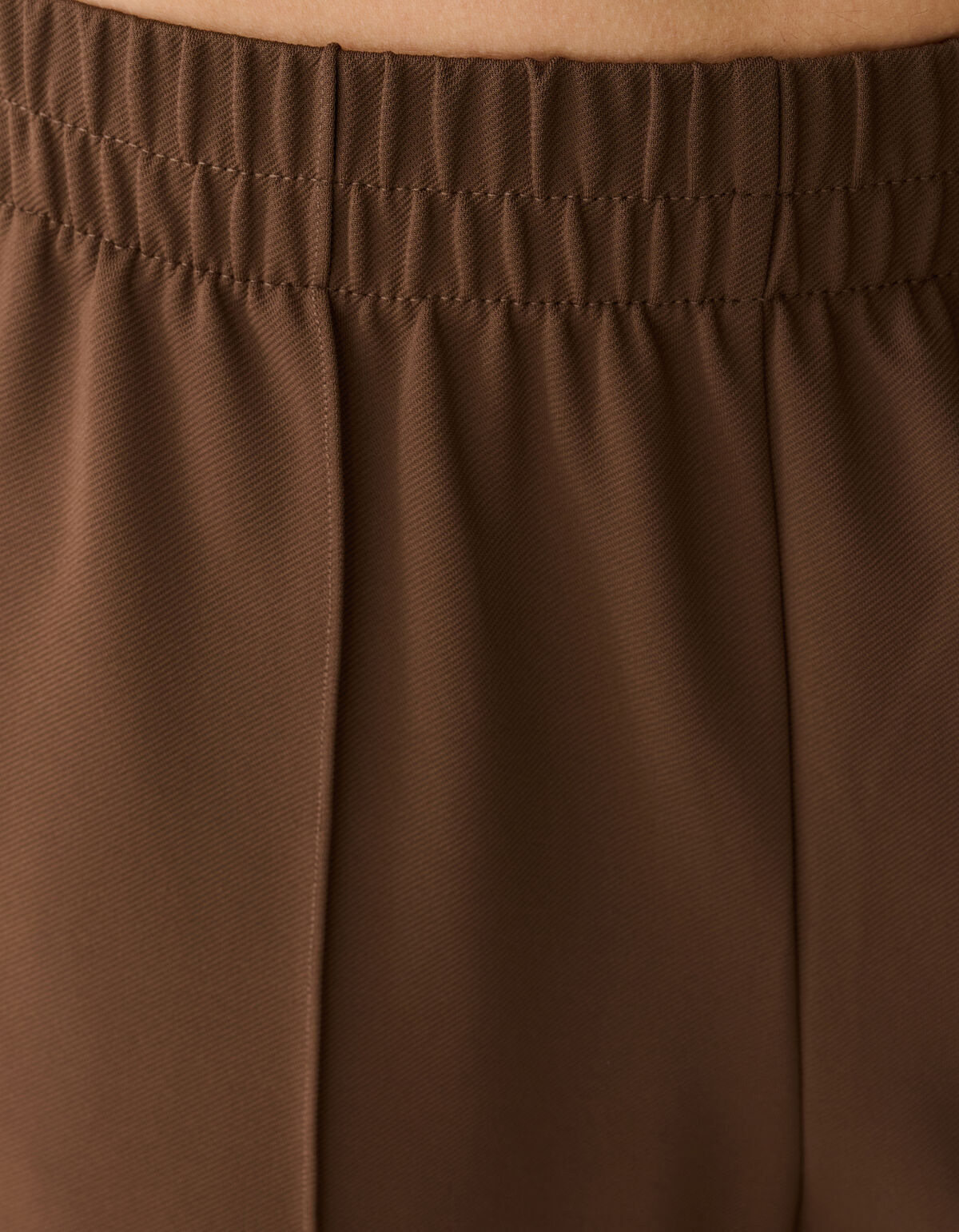 Basis Wide Leg Broek Bruin