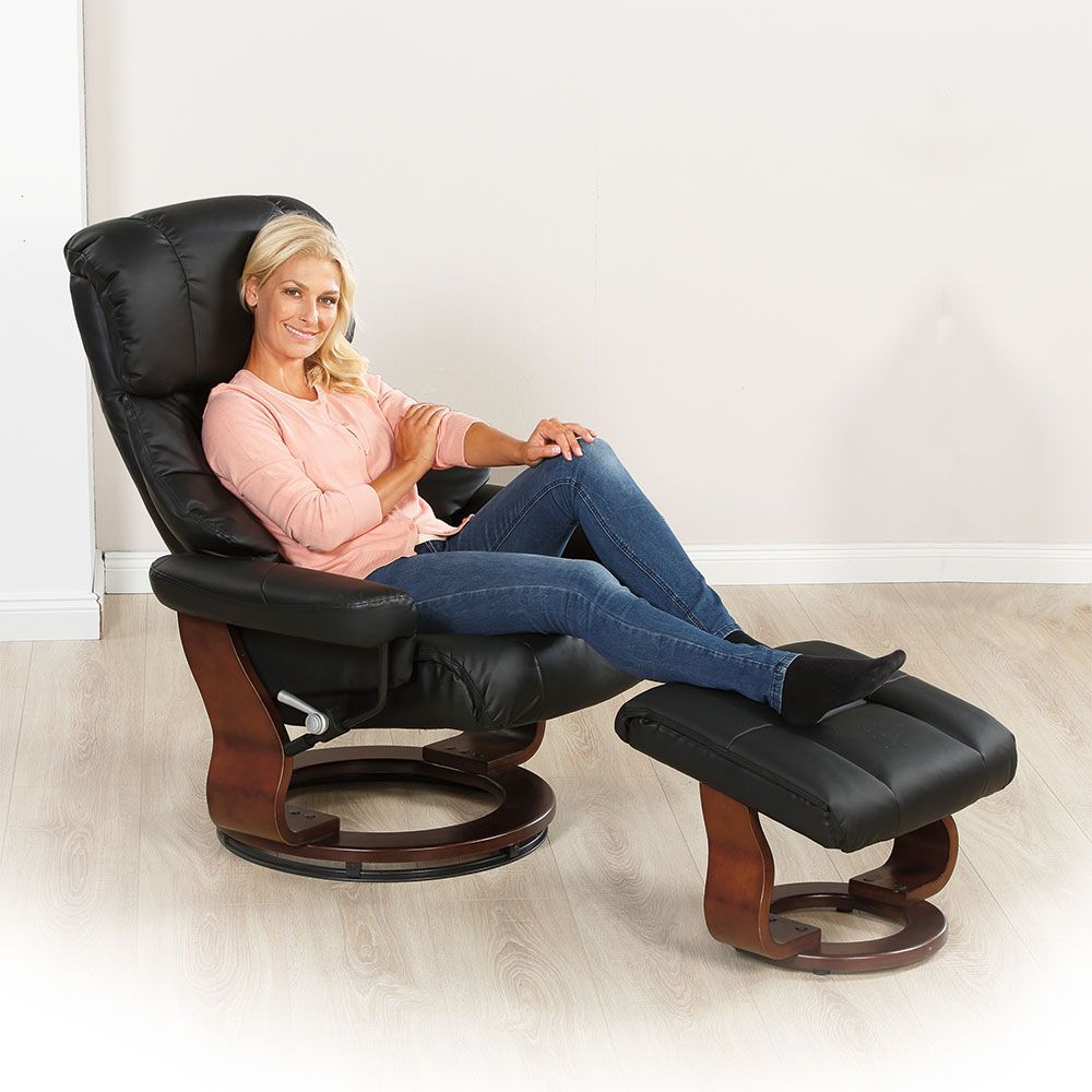 aktivshop Relaxsessel mit Hocker »Deluxe« Schwarz