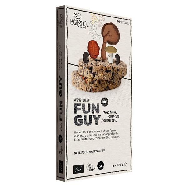 Hamburguer Bio Vegan Com Feijão Preto, Cogumelos E Tomate