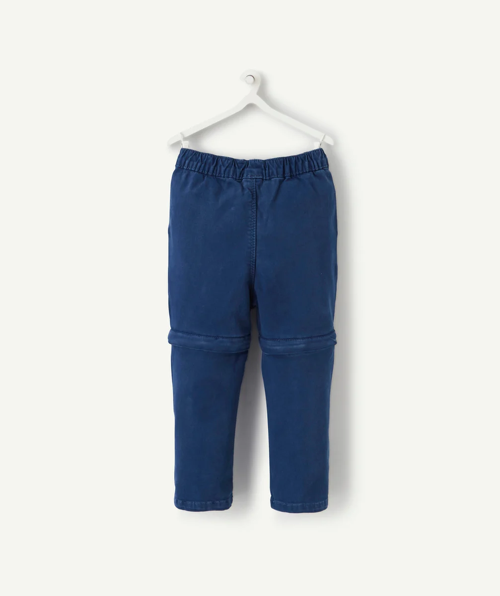 PANTALON CHINO ÉVOLUTIF BLEU MARINE AVEC CORDONS EN FIBRES RECYCLÉES