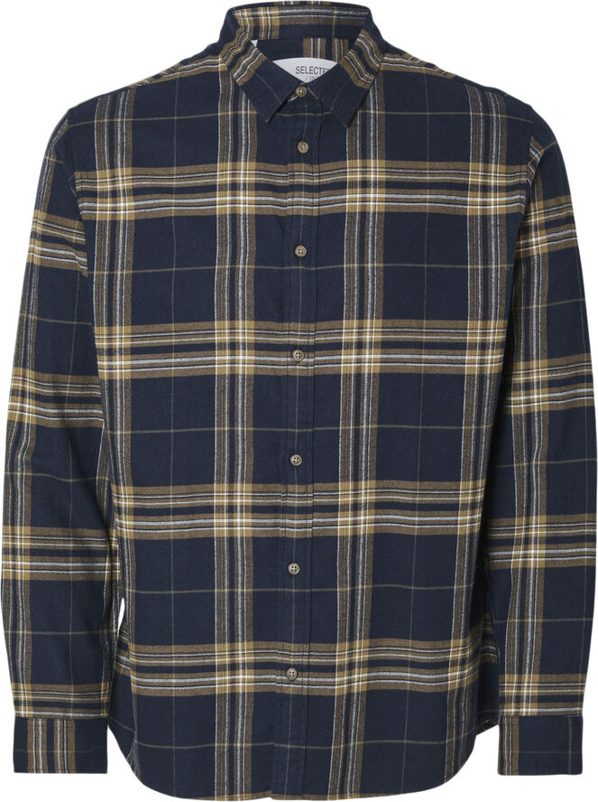Selected Homme SLHSLIMOWEN-FLANNEL SHIRT LS NOOS Sky captain/ermine