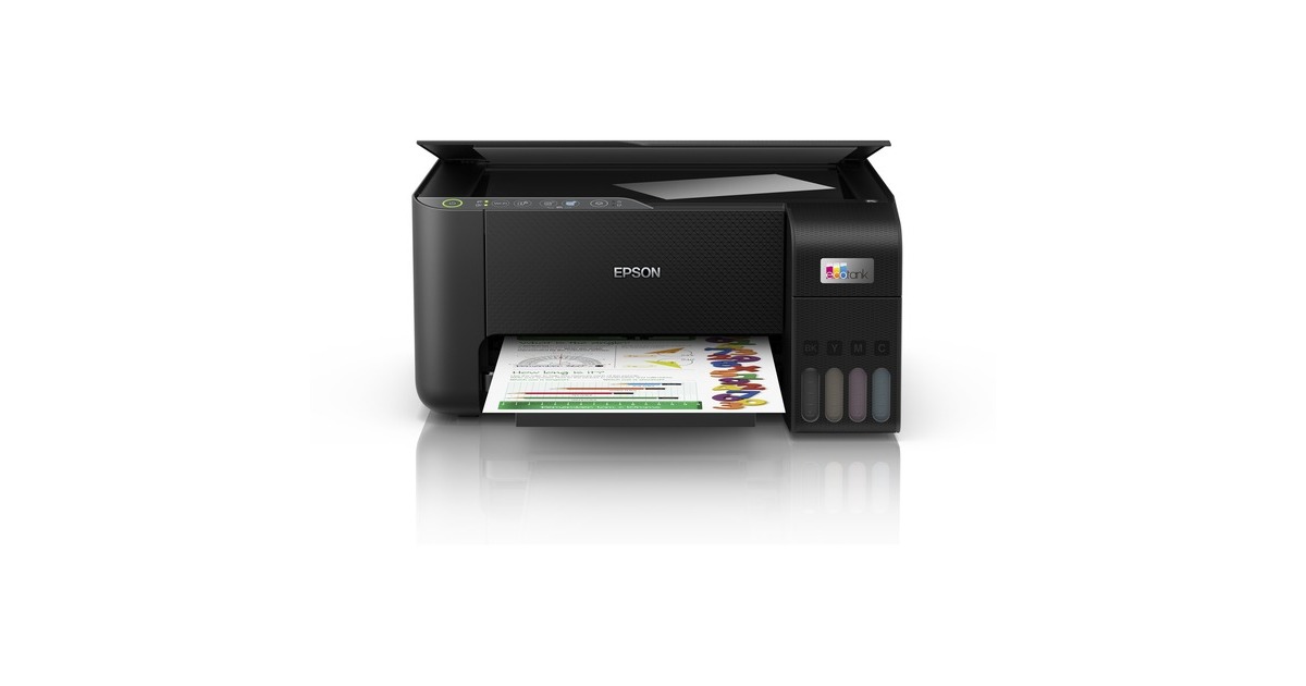 EpsonEcoTank ET-2860 A4 multifunctionele Wi-Fi-printer met inkttank all-in-one inkjetprinter  (Zwart, Scannen, Kopiëren, inclusief tot 3 jaar inkt)