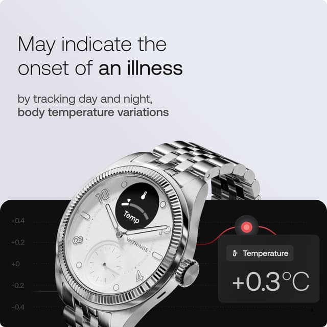 Withings ScanWatch Nova Brilliant hybridur 39 mm (sølv)