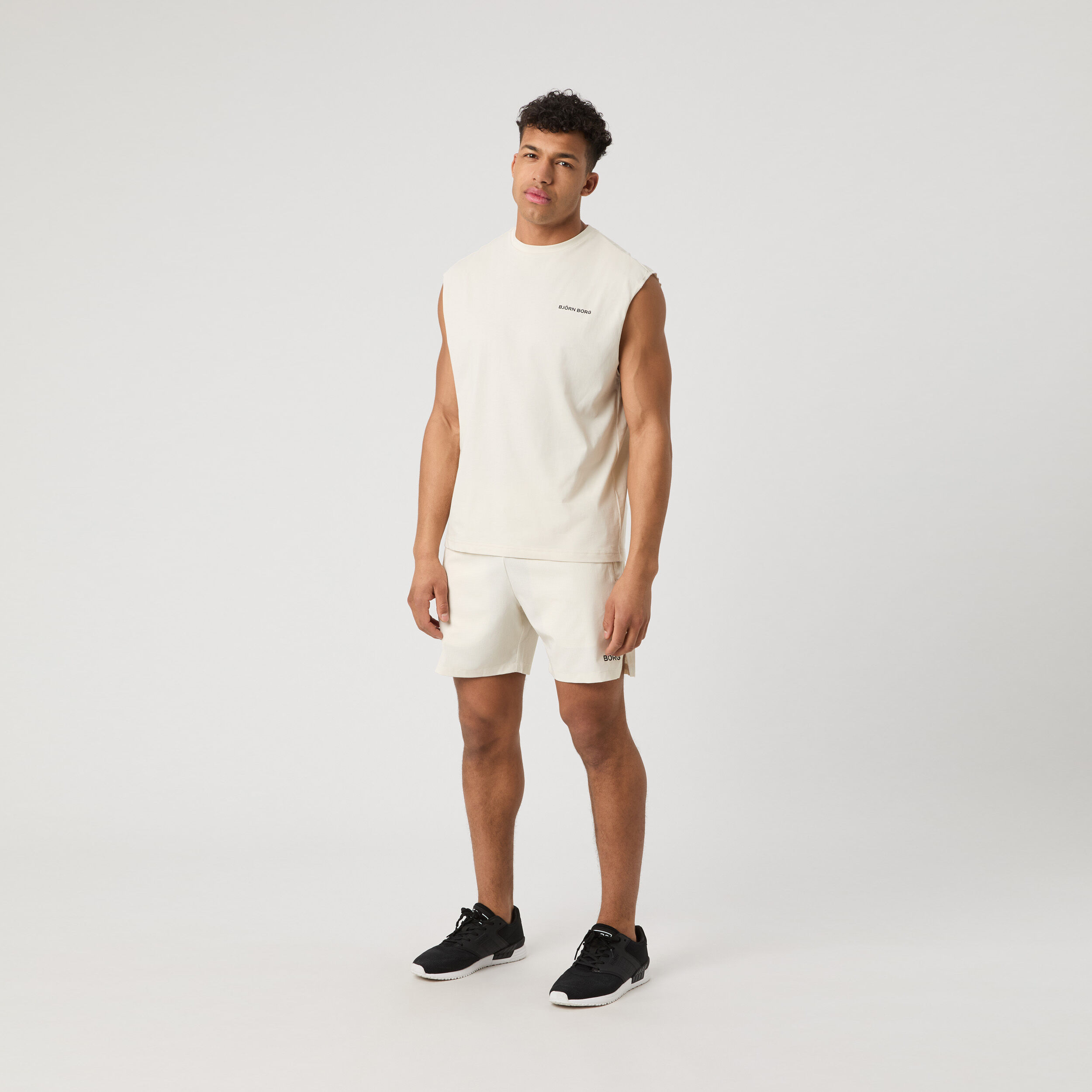 Björn Borg Zip Shorts Hommes - Crème