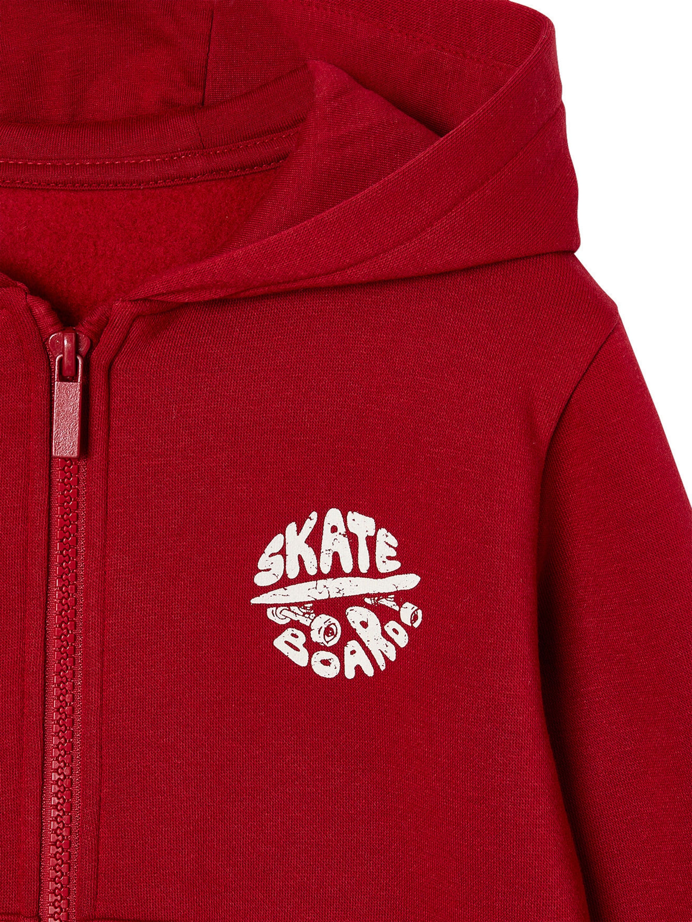 Vertbaudet Jungen Kapuzensweatjacke BASIC mit Recycling-Polyester rot