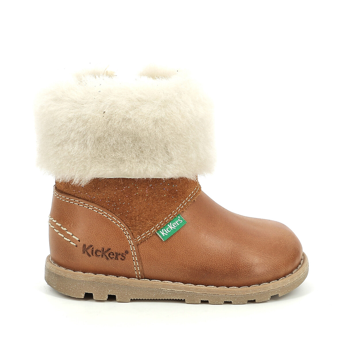 KICKERS<br>Botas de couro forradas Nonofur