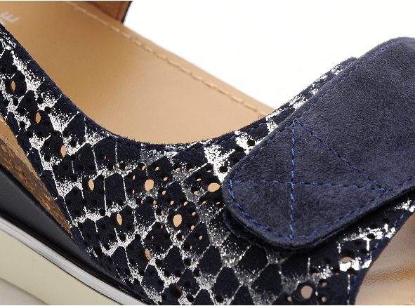 Fugitive nu pieds talons femme nenufar bleu
